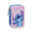 Picture of STITCH 3 ZIP FILLED PENCIL CASE